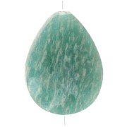 17x13mm Bead drop ethnic pattern Amazonite gemstone - Fine gold plated x1
