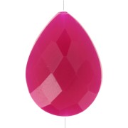 17x13mm Bead drop ethnic pattern gemstone tinted Calcedoine Rose Gold x1