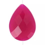 17x13mm Bead drop ethnic pattern gemstone tinted Calcedoine Rose Gold x1