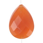 14x10mm Bead drop ethnic pattern gemstone tinted Carnelian Fine gold plated x1