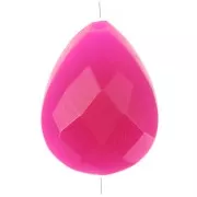 14x10mm Bead drop ethnic pattern gemstone tinted Calcedoine Rose Gold x1