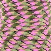 Cordon paracorde - corde de parachute plate 4mm - Rose - Jaune - Vert x1m