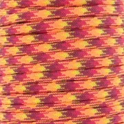 Cordon paracorde - corde de parachute plate 4mm - Orange Fluo - Bordeaux - Jaune x1m