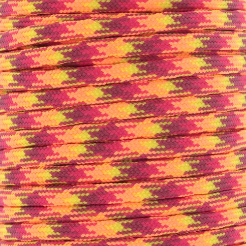 4mm Paracord - flat parachute cord - Neon Orange - Burgundy - Yellow x1m