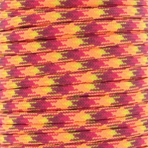 4mm Paracord - flat parachute cord - Neon Orange - Burgundy - Yellow x1m