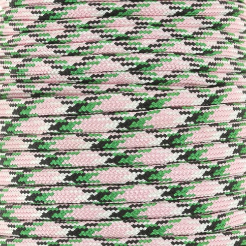 4mm Paracord - flat parachute cord - Pink - Green x1m