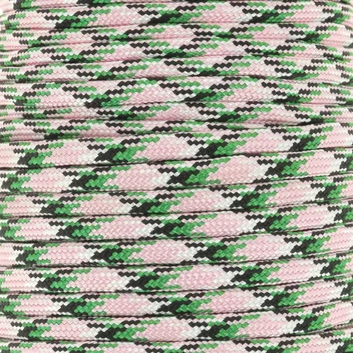 4mm Paracord - flat parachute cord - Pink - Green x1m