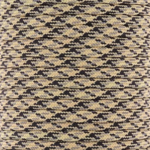 4mm Paracord - flat parachute cord - Grey - Beige - Black x1m