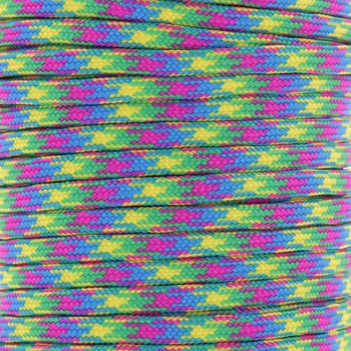 4mm Paracord - flat parachute cord - Green - Fuschia - Yellow - Blue x1m
