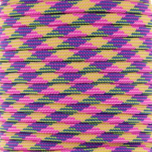 4mm Paracord - flat parachute cord - Pink - Yellow - Blue x1m