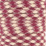 Cordon paracorde - corde de parachute plate 4mm - Bordeaux - Beige x1m