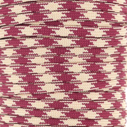 4mm Paracord - flat parachute cord - Burgundy - Beige x1m