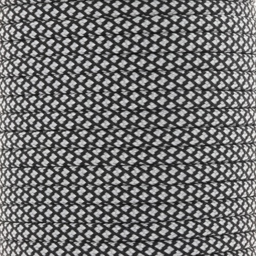 4mm Paracord - flat parachute cord - Black - White x1m