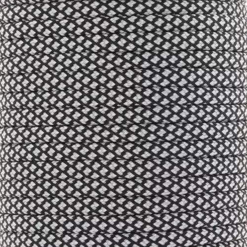 4mm Paracord - flat parachute cord - Black - White x1m