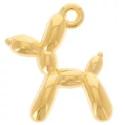 18x17mm Balloon dog charm - Fine gold plated x1