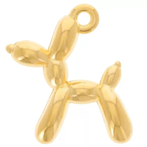 18x17mm Balloon dog charm - Fine gold plated x1
