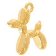 18x17mm Balloon dog charm - Fine gold plated x1