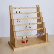 36x34cm Jewelry holder - earring display in bamboo x1