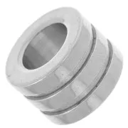 12x8mm Stainless steel 304L Bead tube grooved large hole x1