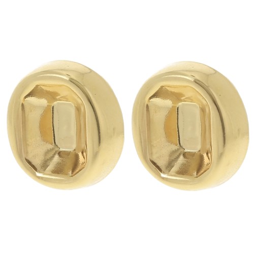 Ear clips for 14x10mm PureCrystal 4610 cabochon - Fine gold plated x2