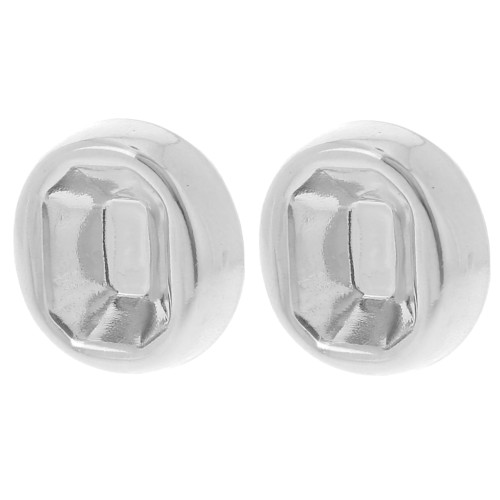 Ear clips for 14x10mm PureCrystal 4610 cabochon - Fine silver plated x2