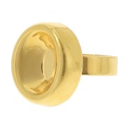 Oval cabochon ring for 14x10mm PureCrystal 4120 - Fine gold plated x1