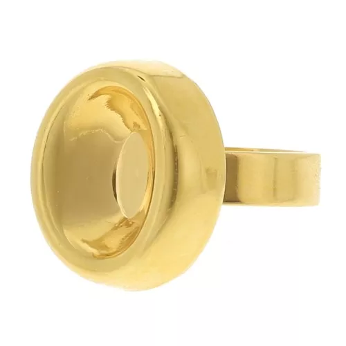 Oval cabochon ring for 14x10mm PureCrystal 4120 - Fine gold plated x1