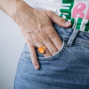 Oval cabochon ring for 14x10mm PureCrystal 4120 - Fine gold plated x1