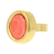 Oval cabochon ring for 14x10mm PureCrystal 4120 - Fine gold plated x1