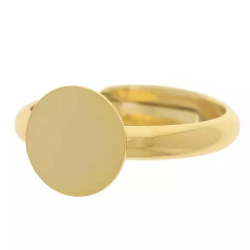 adjustable Ring for 10mm cabochon - S.58 to 64 - Fine gold plated x1