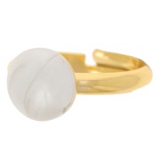 adjustable Ring for 10mm cabochon - S.58 to 64 - Fine gold plated x1