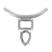 Setting tubes pendant 4610 18x13 mm et 4320 13x18 mm rhodium tone x1