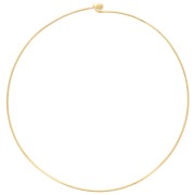 1.7mm choker with unscrewable ball clasp - Fine gold plated x14cm