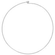 1.7mm choker with unscrewable ball clasp - Rhodium-plated x14cm|raw }}