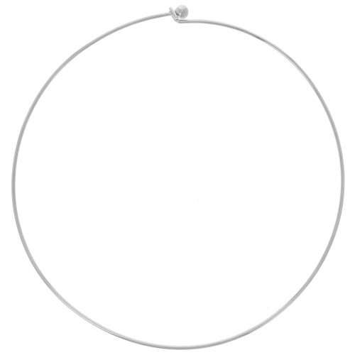 1.7mm choker with unscrewable ball clasp - Rhodium-plated x14cm