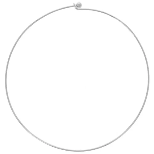 1.7mm choker with unscrewable ball clasp - Rhodium-plated x14cm