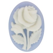 18x13mm Resin Cameo - Pink pattern - Sky blue x1|raw }}
