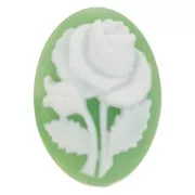 White - 18x13mm Resin Cameo - pink pattern - Jade x1 18x13mm Resin Cameo - pink pattern - Jade x1