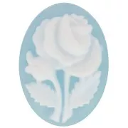 White - 18x13mm Resin Cameo - pink pattern - Azure blue x1 18x13mm Resin Cameo - pink pattern - Azure blue x1