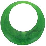 44mm Round hollow pendant in translucent resin - Marbled green x1