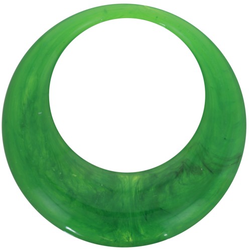 44mm Round hollow pendant in translucent resin - Marbled green x1