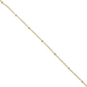 Trace mesh chain 2.7mm with flattened beads Stainless steel 304L Gold x99cm|raw }}