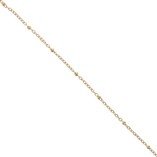 Trace mesh chain 2.7mm with flattened beads Stainless steel 304L Gold x99cm