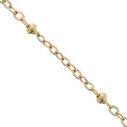 Trace mesh chain 2.7mm with flattened beads Stainless steel 304L Gold x99cm