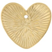 13x15mm 304L Stainless Steel Hammered heart charms - Gold x1