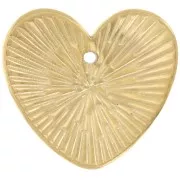 13x15mm 304L Stainless Steel Hammered heart charms - Gold x1