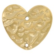 13x15mm 304L stainless steel Hammered heart spacers - gold x2|raw }}