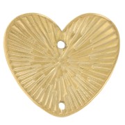 13x15mm 304L stainless steel Hammered heart spacers - gold x2