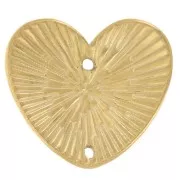 13x15mm 304L stainless steel Hammered heart spacers - gold x2