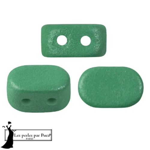 4x6mm Lipsi® glass beads by Puca® - Vogue Green Garden Mat x10g